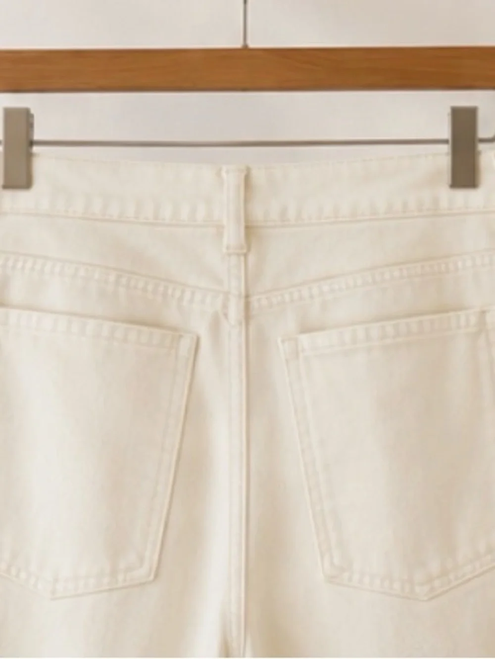 J. Crew Cream Wide-Leg High-Rise Jeans